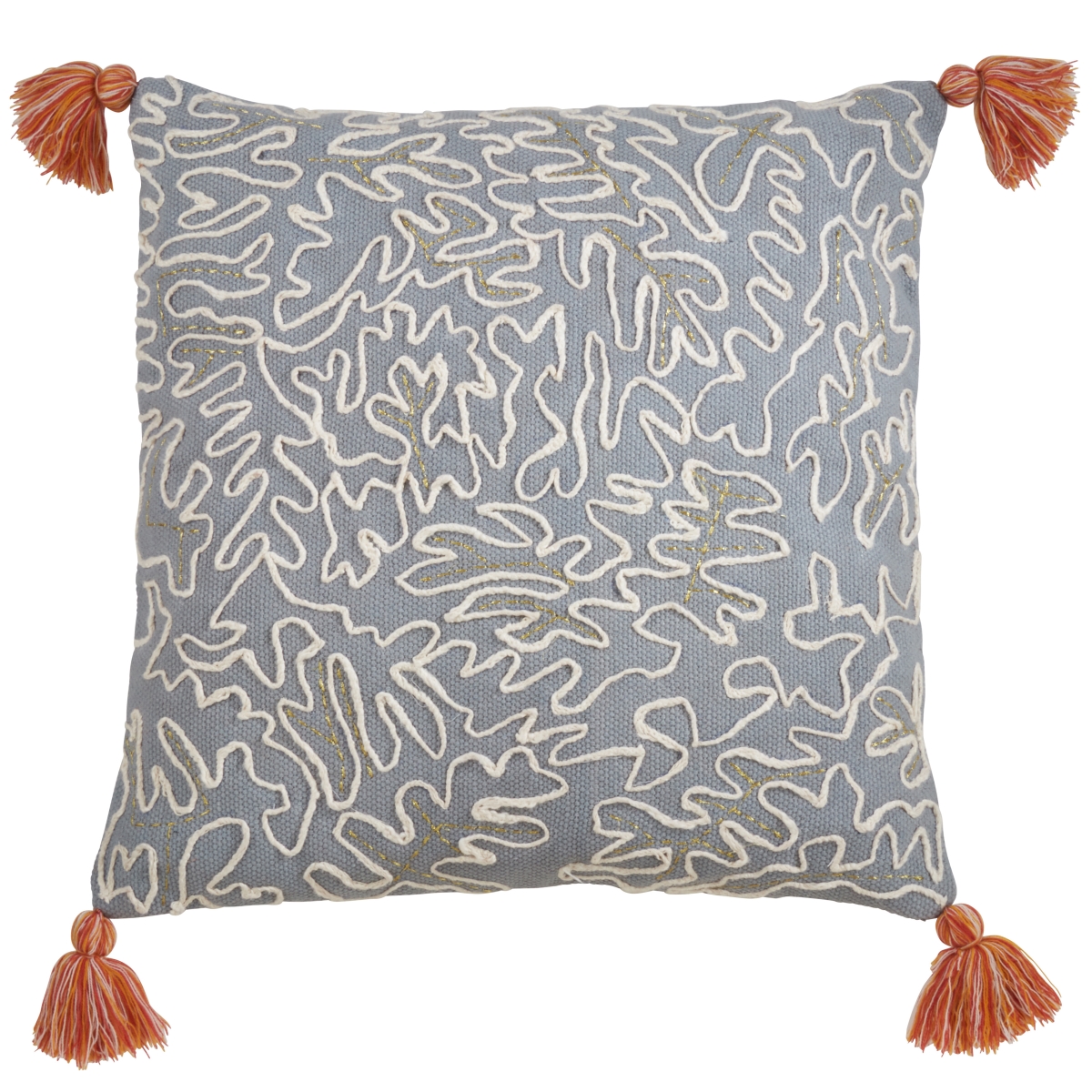 22 in. Tasseled Doodle Poly Filled Pillow