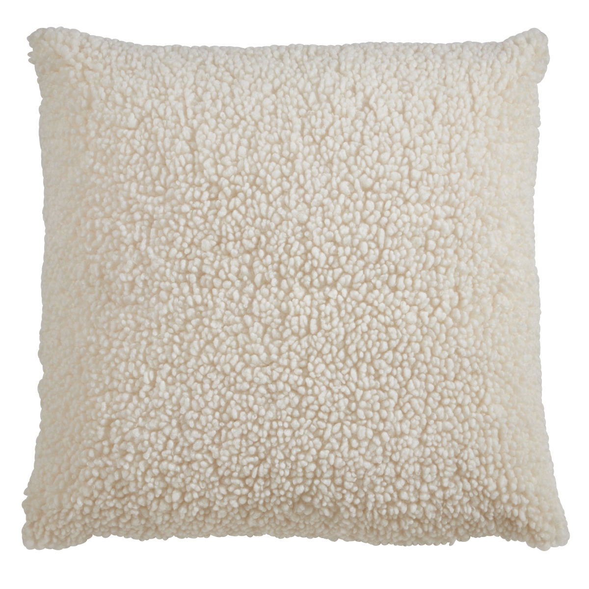 18 in. Down Filled Faux Fur Throw Pillow, Ivory
