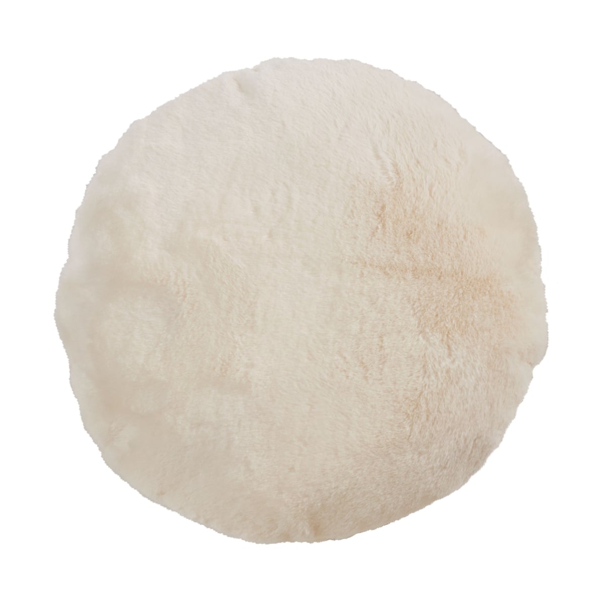 16 in. Faux Rabbit Fur Throw Pillow, Ivory