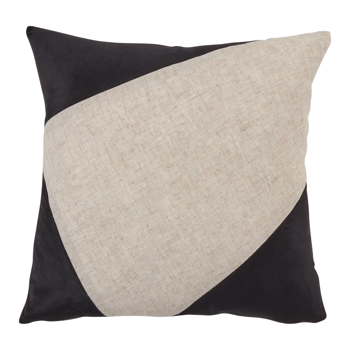 18 in. Geometric Velvet Design Pillow Cover, Black