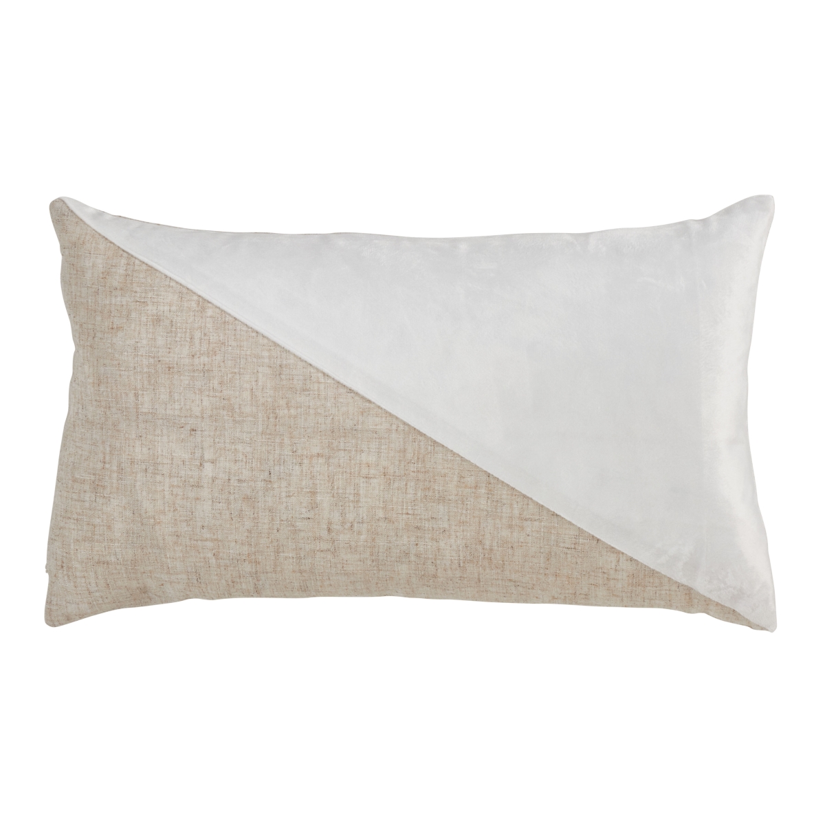 12 x 20 in. Geometric Velvet Design Lumbar Pillow Cover, White