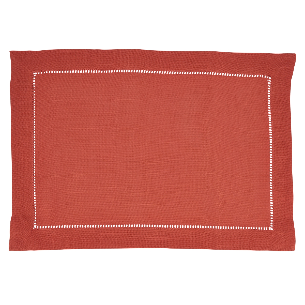 Picture of Saro Lifestyle 6318.TC1420B 14 x 20 in. Hemstitched Border Placemats, Terracotta - Set of 12