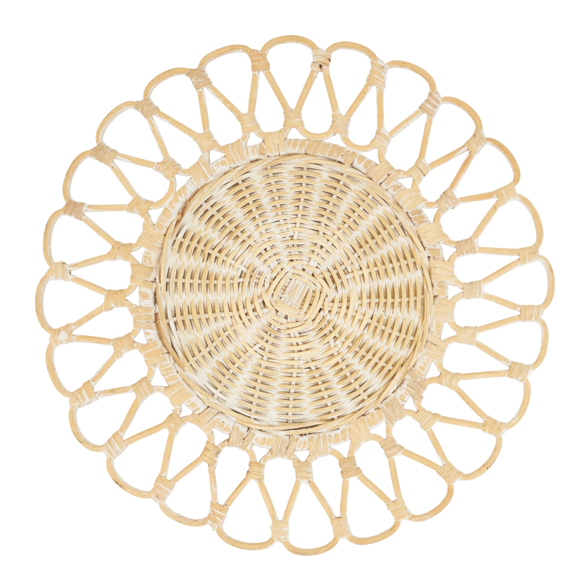 Picture of Saro Lifestyle 2003.W15R 15 in. Cutwork Design Rattan Placemats, White - Set of 4