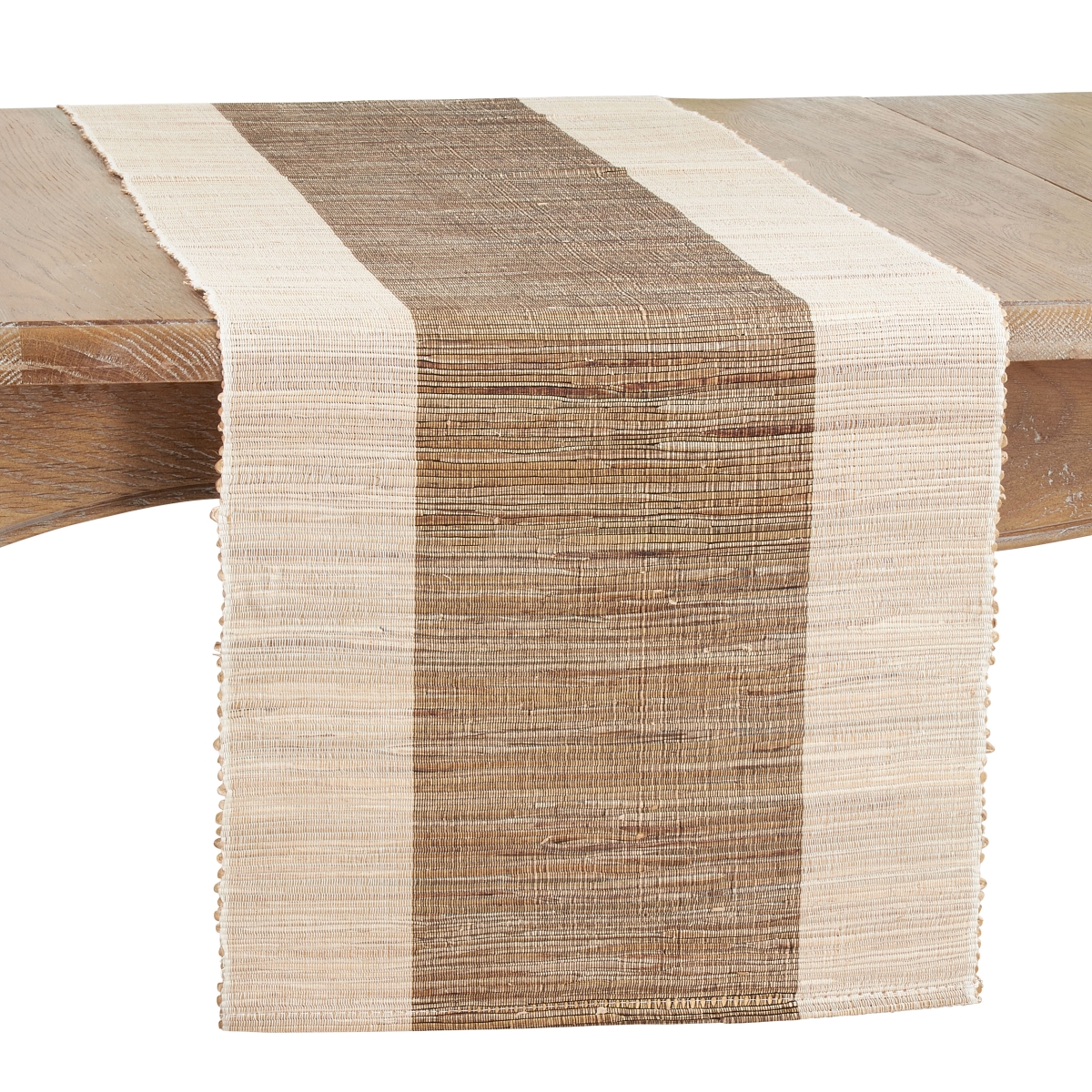 Picture of Saro Lifestyle 228.N1672B 16 x 72 in. Shimmering Banded Table Runner, Natural