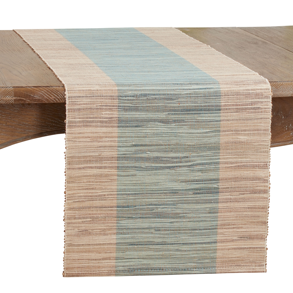 Picture of Saro Lifestyle 228.TQ1672B 16 x 72 in. Shimmering Banded Table Runner, Turquoise