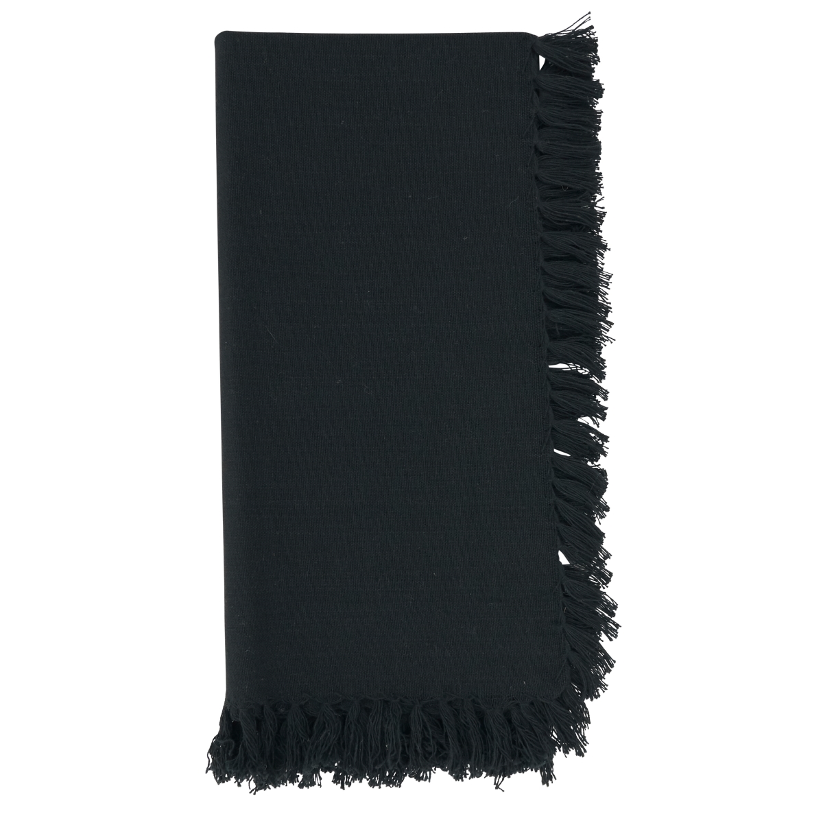 Picture of Saro Lifestyle 1234.BK20S 20 in. Fringed Design Table Napkins, Black - Set of 4