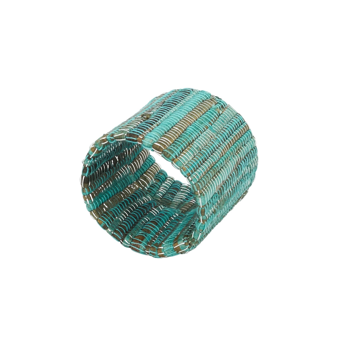 Picture of Saro Lifestyle NR271.TQ 1.5 in. Shimmering Woven Nubby Napkin Rings, Turquoise