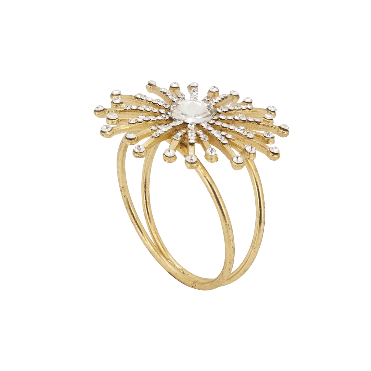 Picture of Saro Lifestyle NR144.GL 1.5 in. Jewel Starburst Napkin Rings, Gold - Set of 4