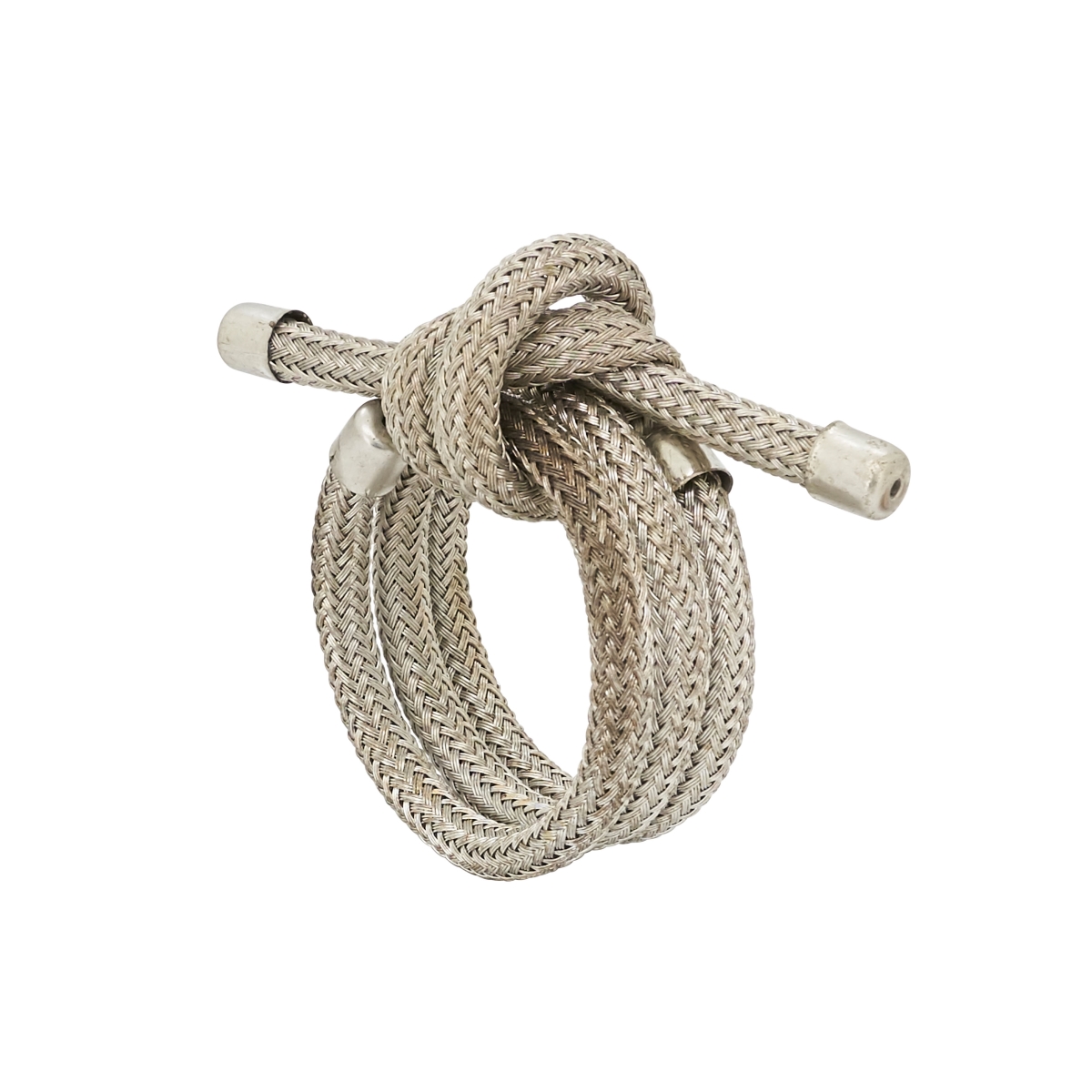 Picture of Saro Lifestyle NR102.S Knotted Rope Napkin Rings, Silver - Set of 4