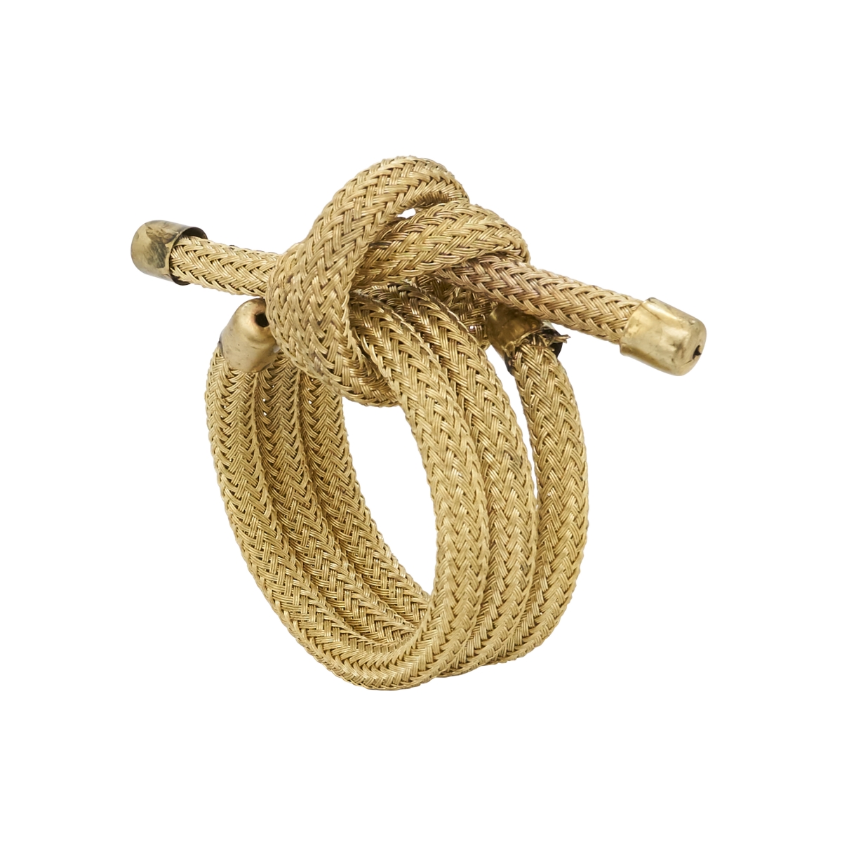 Picture of Saro Lifestyle NR102.GL Knotted Rope Napkin Rings, Gold - Set of 4