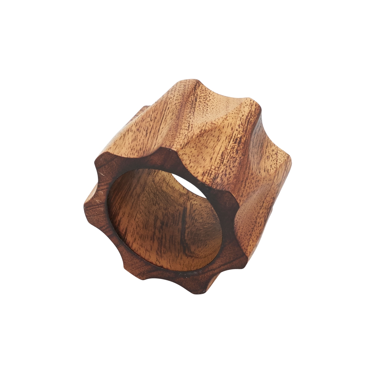 Picture of Saro Lifestyle NR941.BR Twisted Design Wood Napkin Rings, Brown - Set of 4