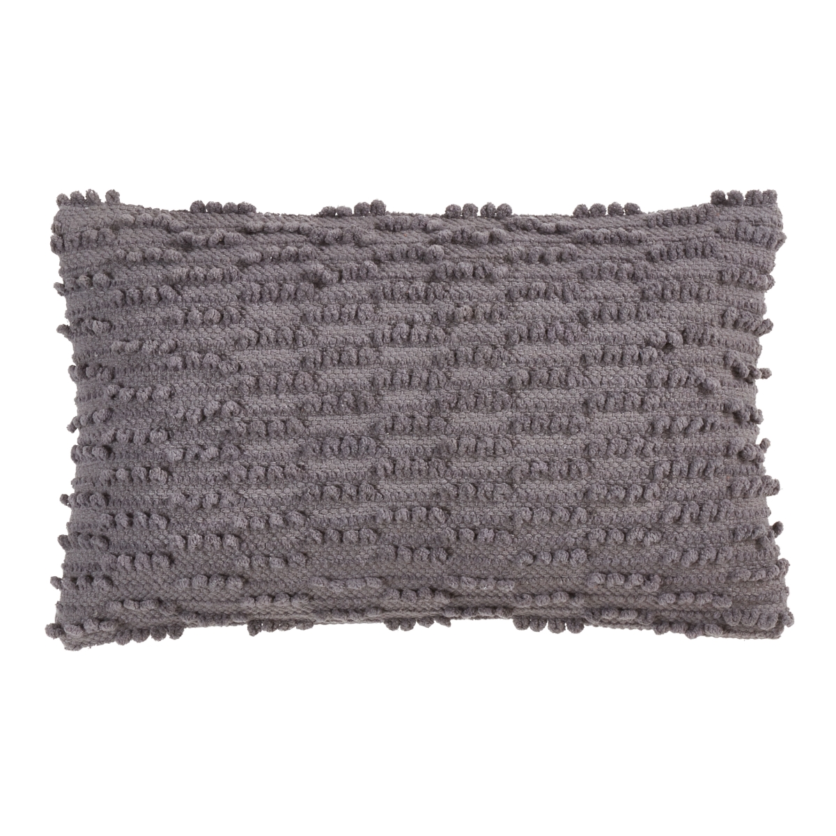 12 x 20 in. Nubby Design Throw Pillow with Down Filling, Slate