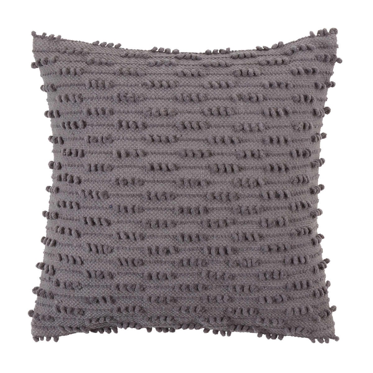 20 in. Nubby Design Throw Pillow with Down Filling, Slate