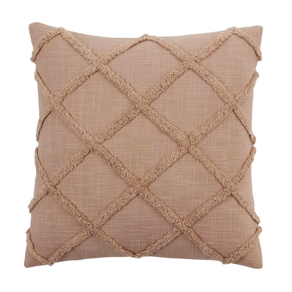 20 in. Diamond Tufted Pillow Cover, Natural