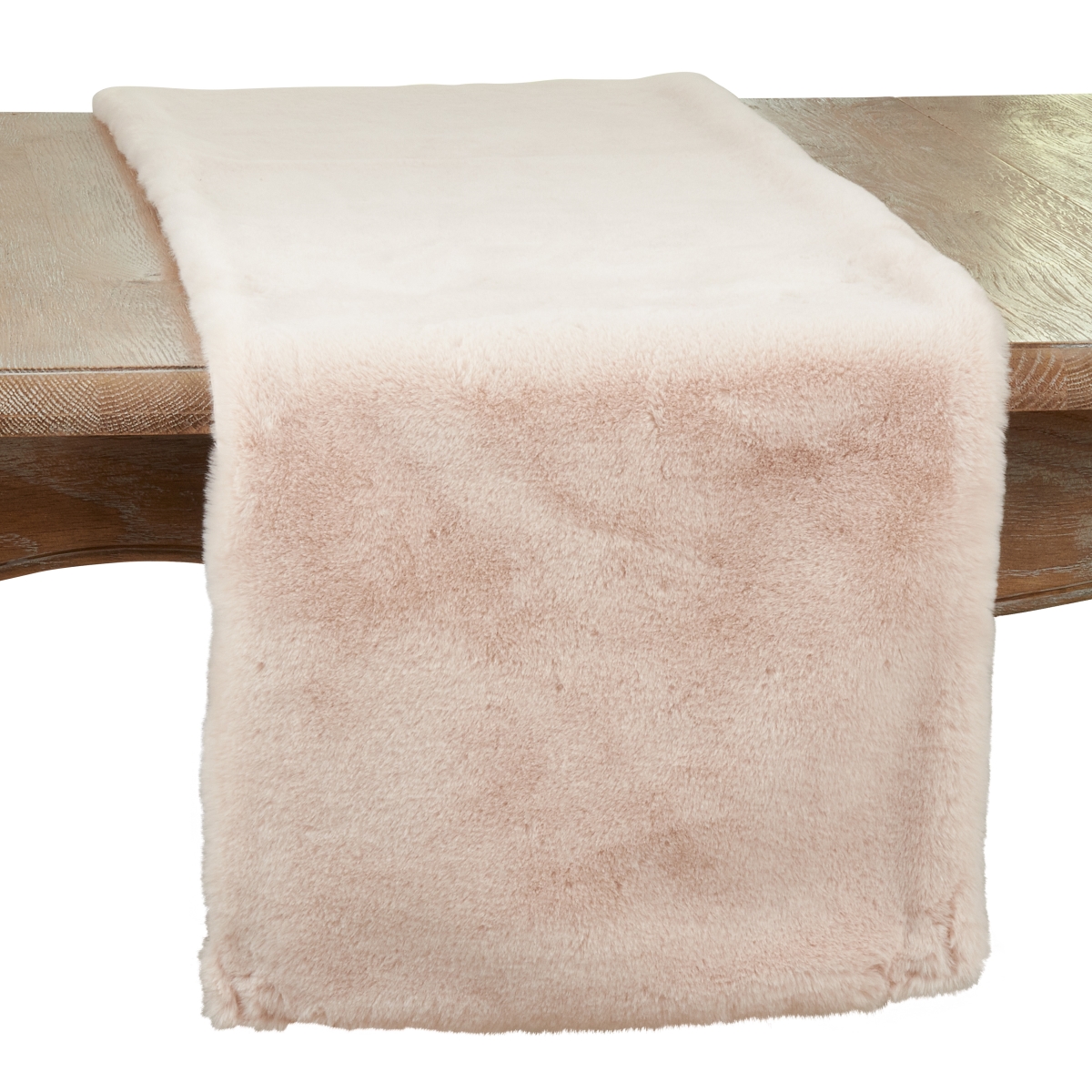 Picture of Saro Lifestyle 1798.OM1472B 14 x 72 in. Faux Fur Rabbit Table Runner, Oatmeal