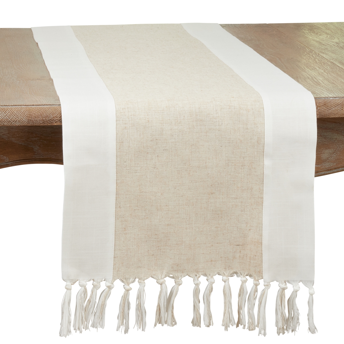 Picture of Saro Lifestyle 2133.N1672B 16 x 72 in. Two-Tone Table Runner, Natural