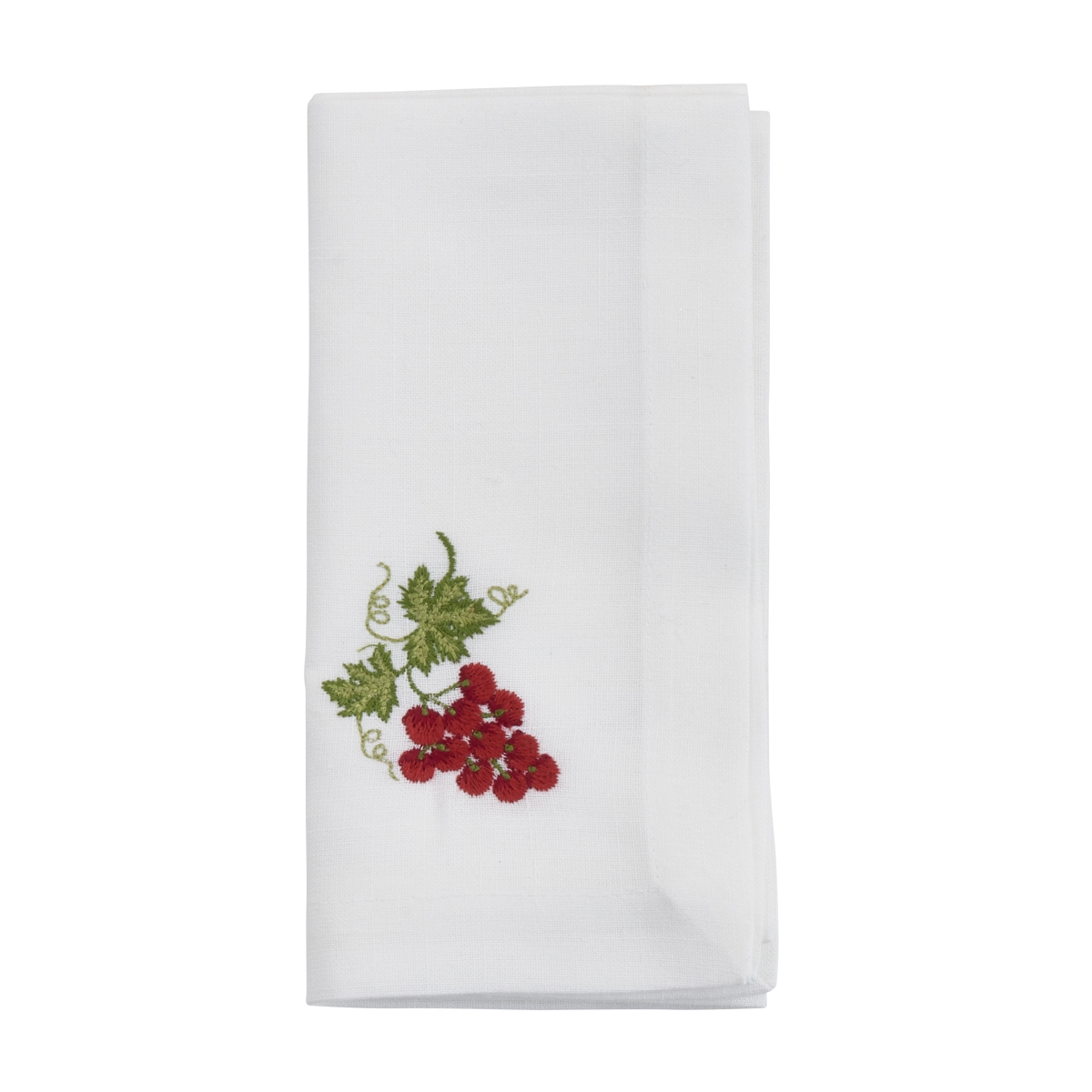 Picture of Saro Lifestyle YP137.W20S 20 in. Embroidered Grapes Table Napkins, White - Set of 4