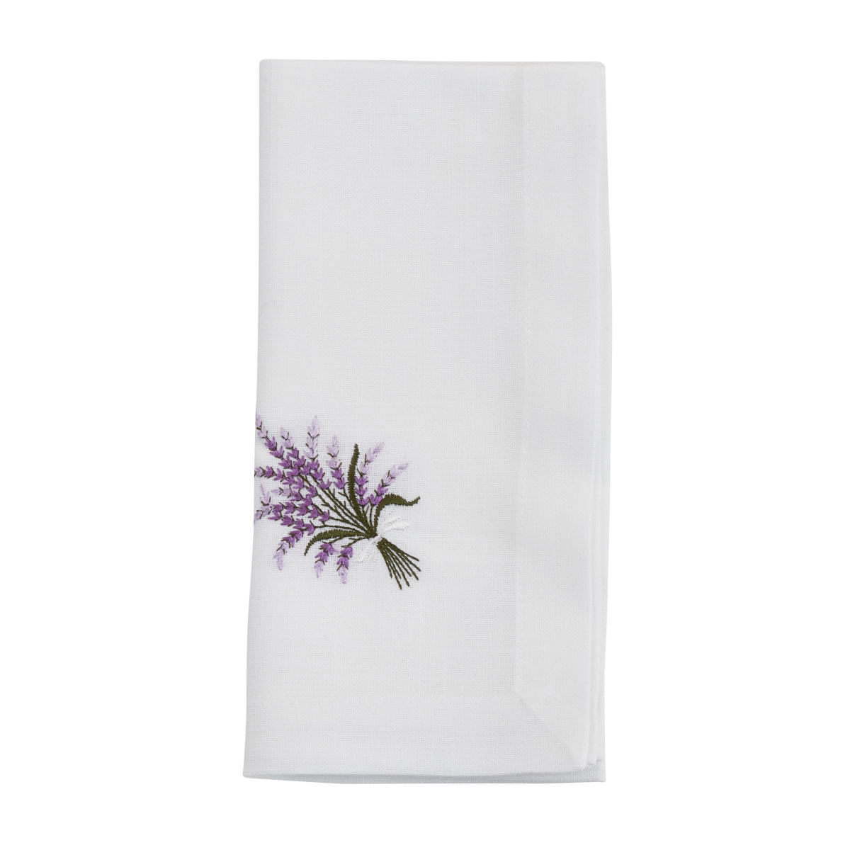 Picture of Saro Lifestyle YP149.W20S 20 in. Embroidered Lavender Table Napkins, White - Set of 4