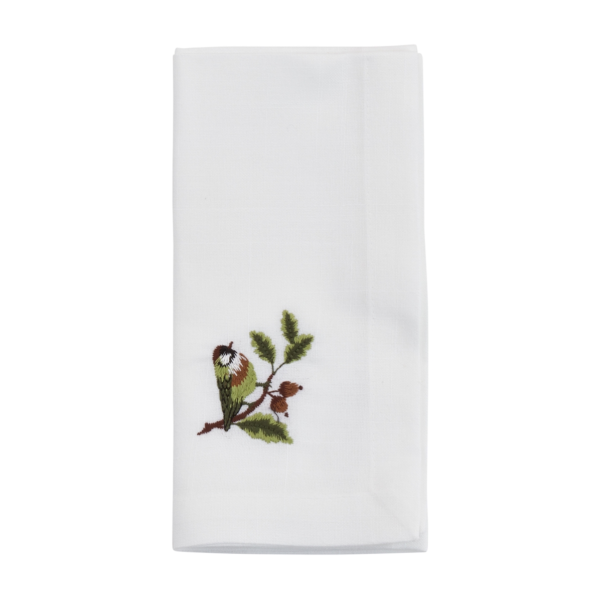 Picture of Saro Lifestyle YP157.W20S 20 in. Embroidered Bluebird Table Napkins, White - Set of 4