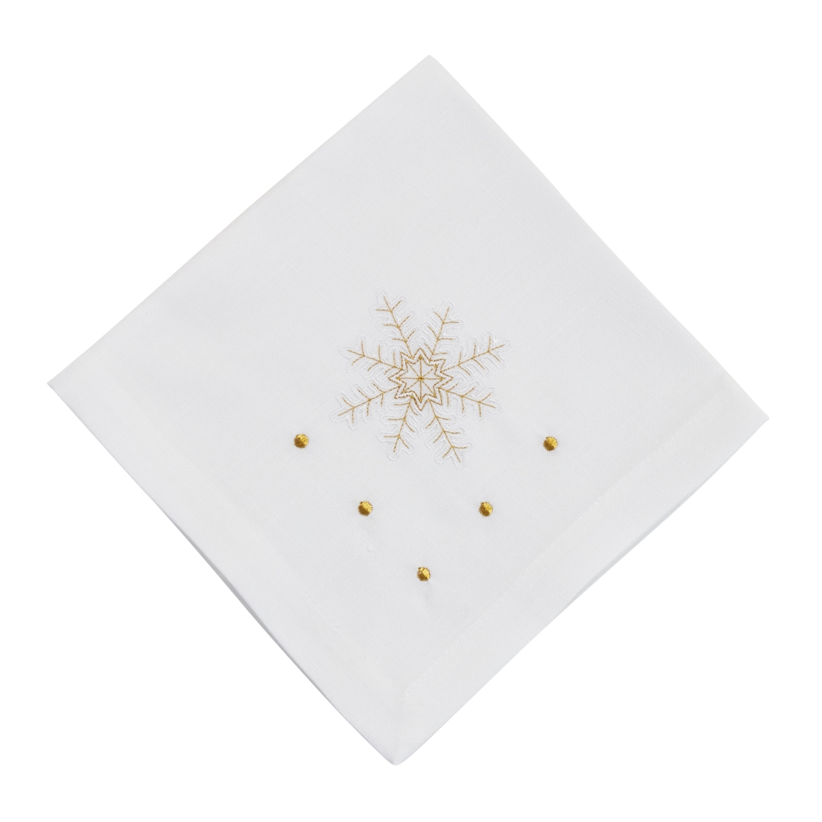 Picture of Saro Lifestyle YP602.W20S 20 in. Embroidered Snowflake Table Napkins, White - Set of 4