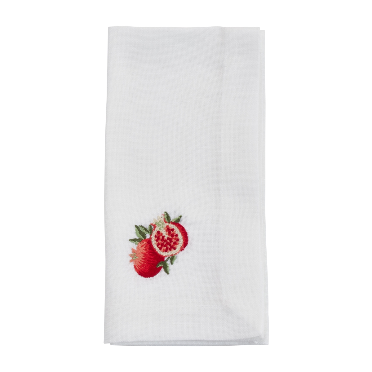 Picture of Saro Lifestyle YP158.W20S 20 in. Embroidered Pomegranate Table Napkins, White - Set of 4