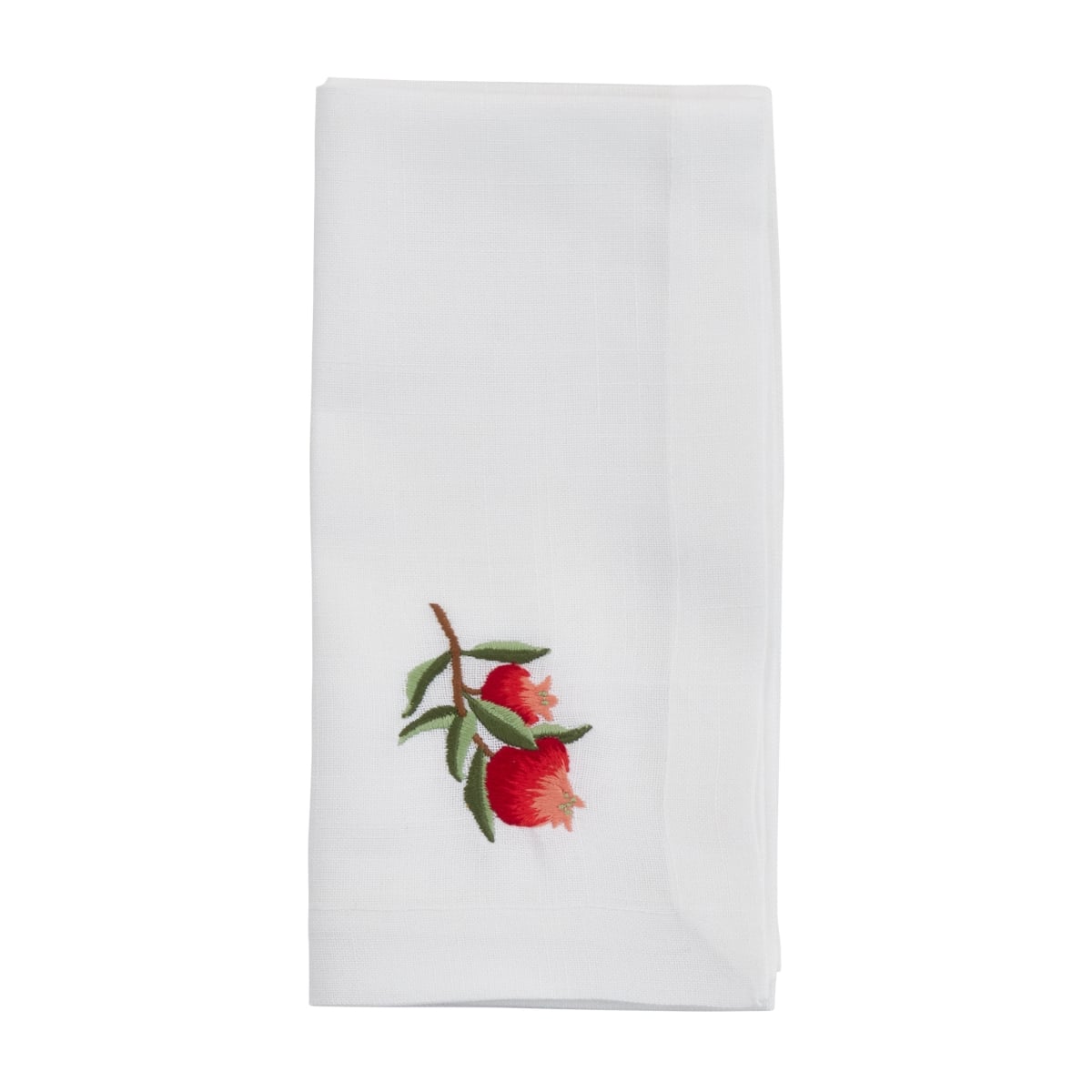 Picture of Saro Lifestyle YP159.W20S 20 in. Embroidered Large Pomegranate Table Napkins, White - Set of 4