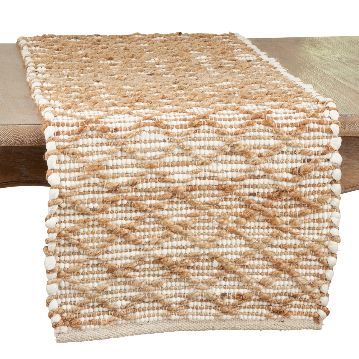 Picture of Saro Lifestyle 356.I1672B 16 x 72 in. Diamond Chindi Table Runner, Ivory