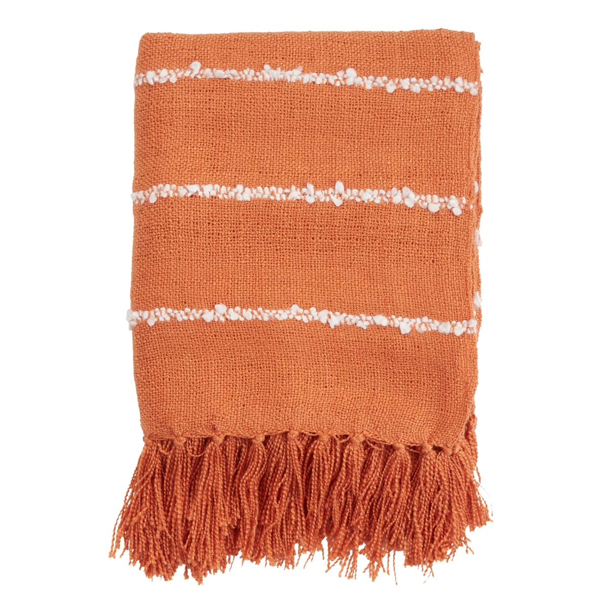 50 x 60 in. Striped Design Throw Blanket, Rust