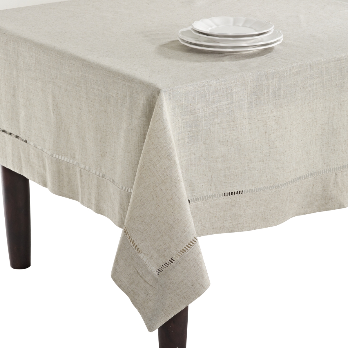 Picture of SARO 731.N65160B 65 x 180 in. Rectangle Toscana Linen Blend Tablecloth - Natural