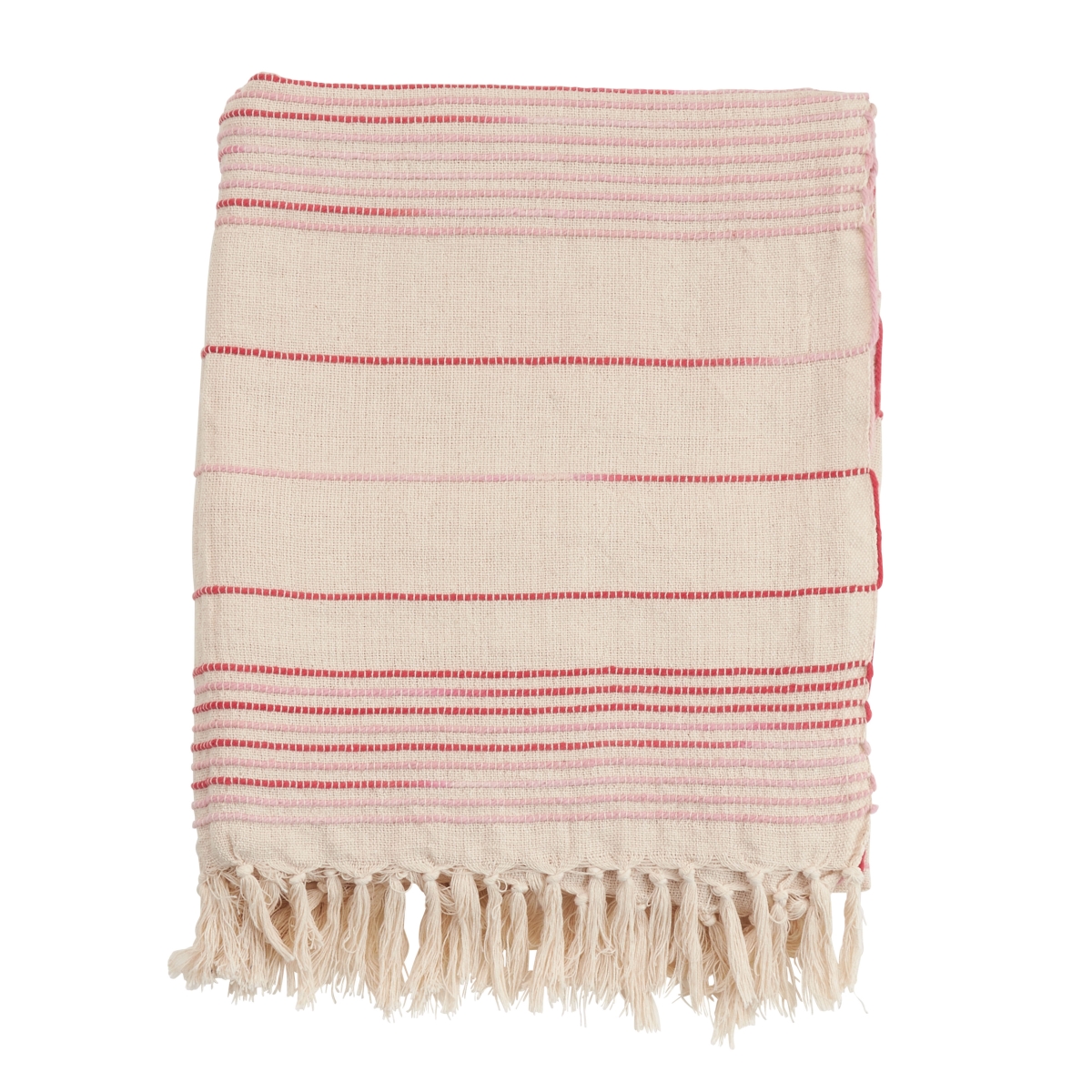 50 x 60 in. Striped Design Throw Blanket, Red