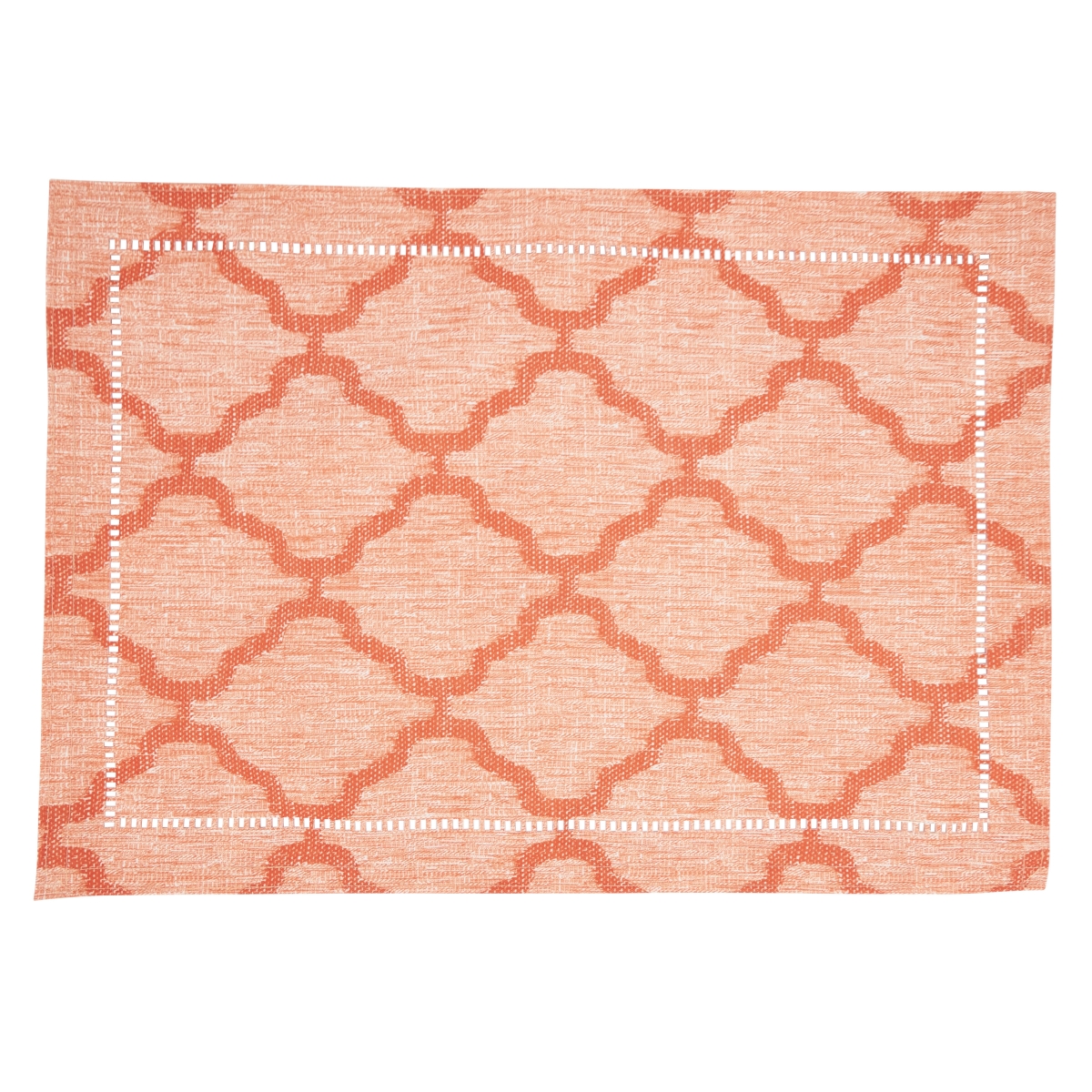 Picture of Saro Lifestyle 6718.OR1420B 20 in. Laser-Cut Hemstitch Placemats, Orange - Set of 4