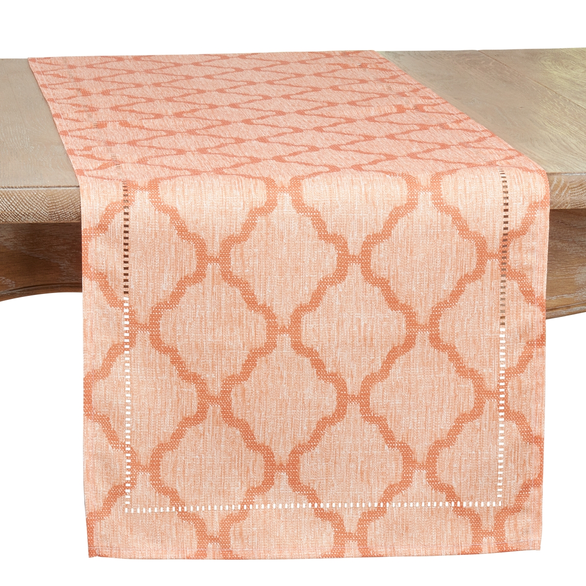 Picture of Saro Lifestyle 6718.OR16120B 16 x 120 in. Laser-Cut Hemstitch Runner, Orange