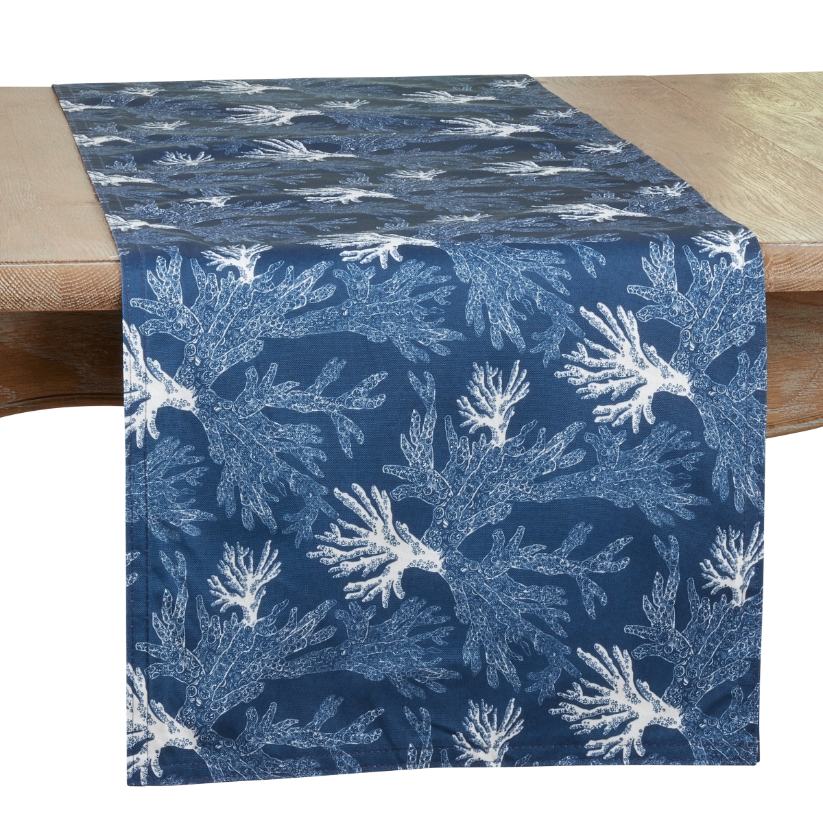 Picture of Saro Lifestyle 1204.NB1654B 16 x 54 in. Sea Coral Table Runner, Navy Blue