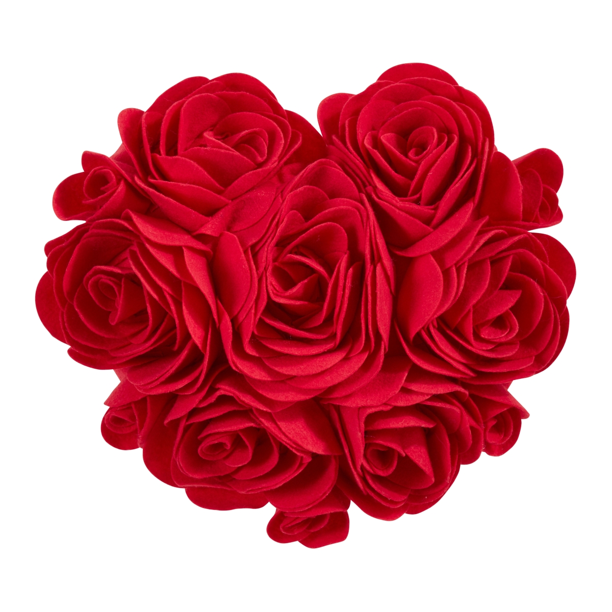 13 in. Heart Shaped Felt Throw Pillow, Red