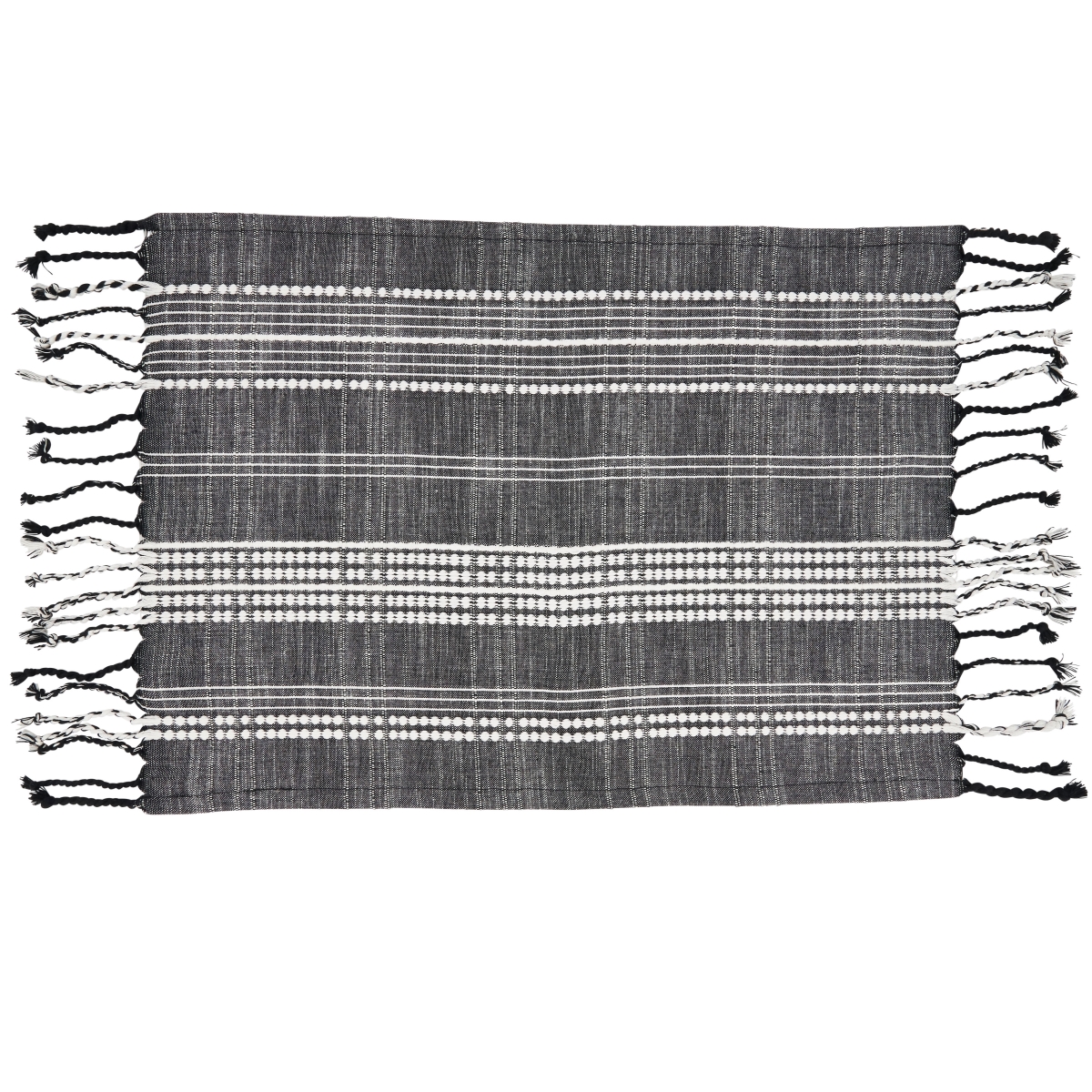 Picture of Saro Lifestyle 6091.BK1420B 14 x 20 in. Striped Design Placemats, Black - Set of 4