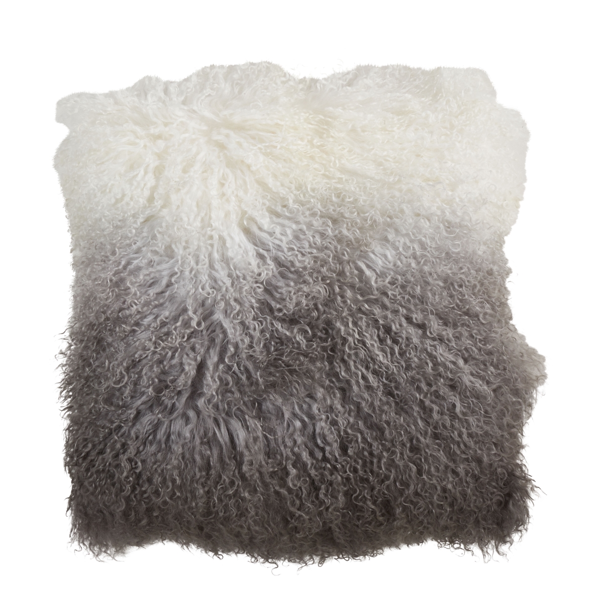 20 in. Ombre Lamb Fur Throw Pillow, Slate
