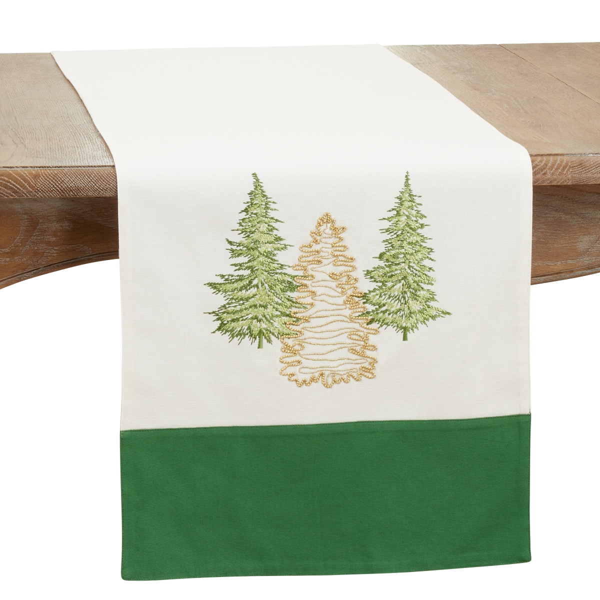 Picture of Saro Lifestyle 3316.G1672B 16 x 72 in. Christmas Trees Table Runner, Green