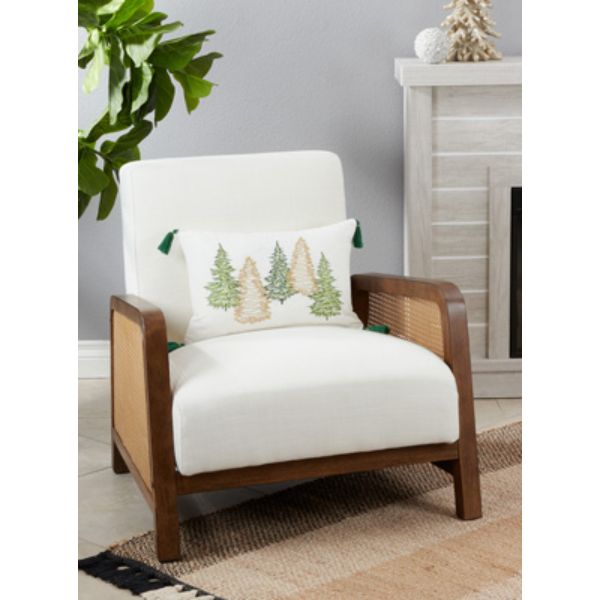 12 x 18 in. Christmas Trees Design Pillow Cover, Green