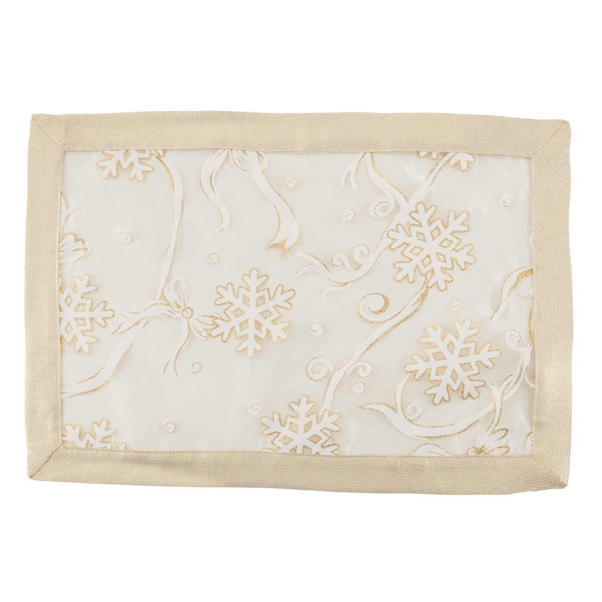 Picture of Saro Lifestyle XJ366.GL1420B 14 x 20 in. Printed Snowflake & Ribbon Placemats - Set of 4