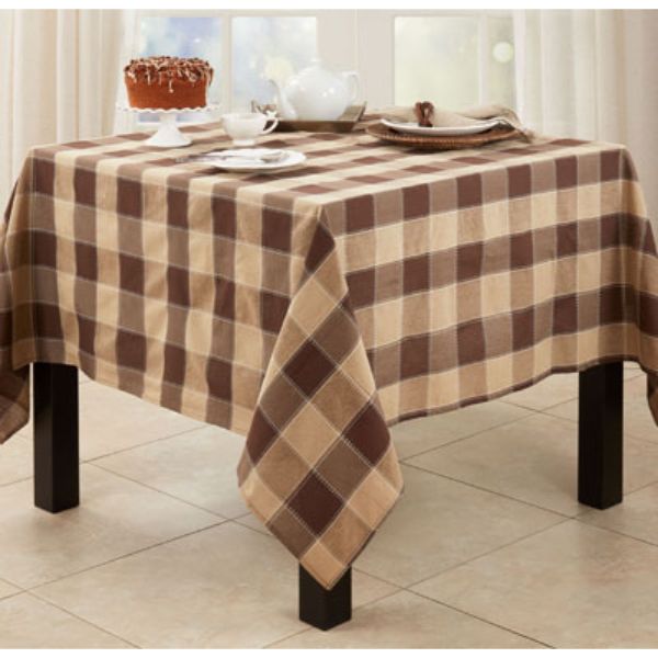 8571.MC70S 70 x 70 in. Stitched Plaid Tablecloth, Multi Color