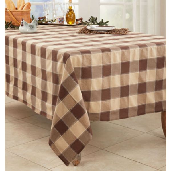 Picture of Saro Lifestyle 8571.MC70180B 70 x 180 in. Stitched Plaid Tablecloth, Multi Color
