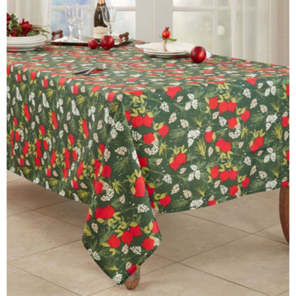 Picture of Saro Lifestyle 7712.RG65120B 65 x 120 in. Holiday Pomegranate Tablecloth, Red & Green