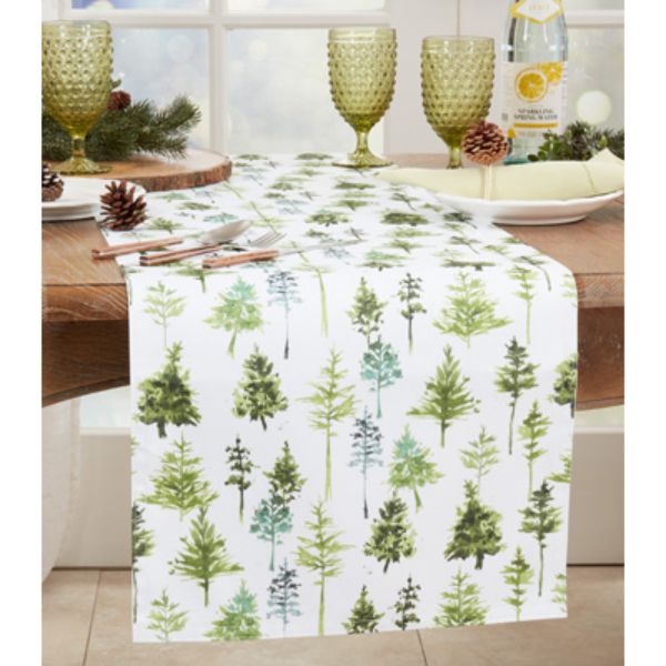 Picture of Saro Lifestyle 5221.G16120B 16 x 120 in. Forest Trees Design Table Runner, Green