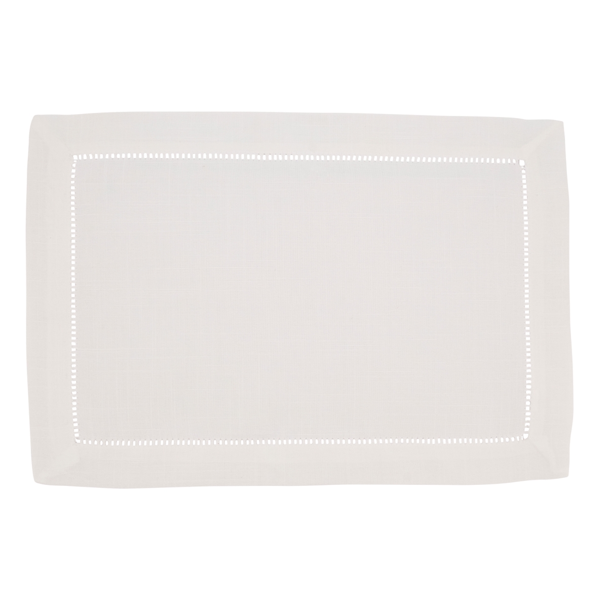 Picture of Saro Lifestyle 6300.I1420B Hemstitched Border Rectangular Placemats, Ivory - Set of 12