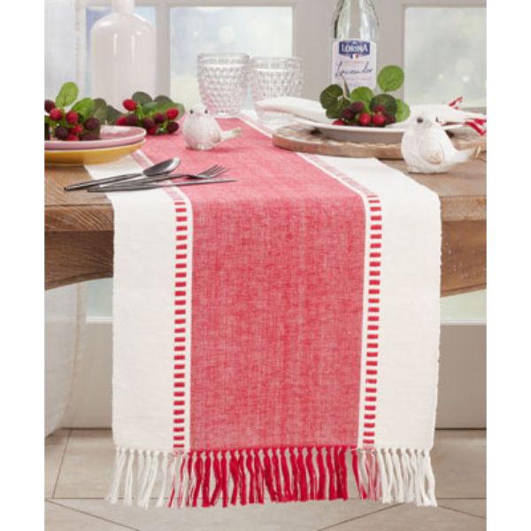 Picture of Saro Lifestyle 784.R1672B 16 x 72 in. Striped Design Table Runner, Red