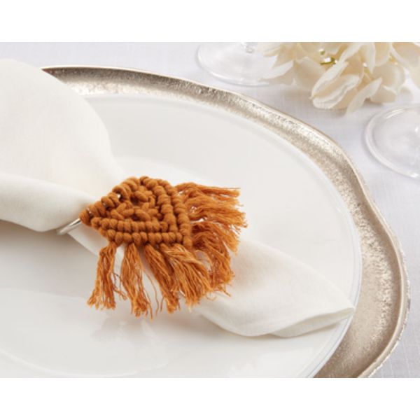 Picture of Saro Lifestyle NR200.TC 2 in. Braided Napkin Rings, Natural - Set of 4