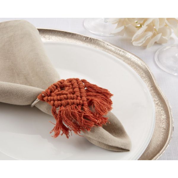 Picture of Saro Lifestyle NR200.RU 2 in. Braided Napkin Rings, Natural - Set of 4