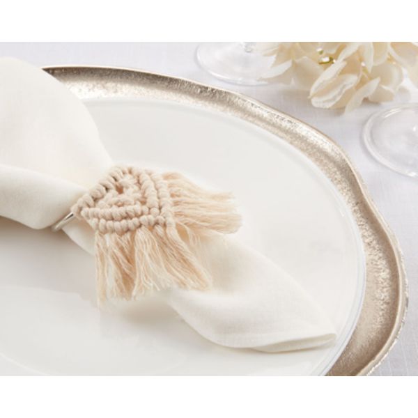Picture of Saro Lifestyle NR200.N 2 in. Braided Napkin Rings, Natural - Set of 4