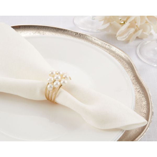 1.75 in. Pearl Napkin Rings, Natural - Set of 4 -  CookHouse, CO3213349