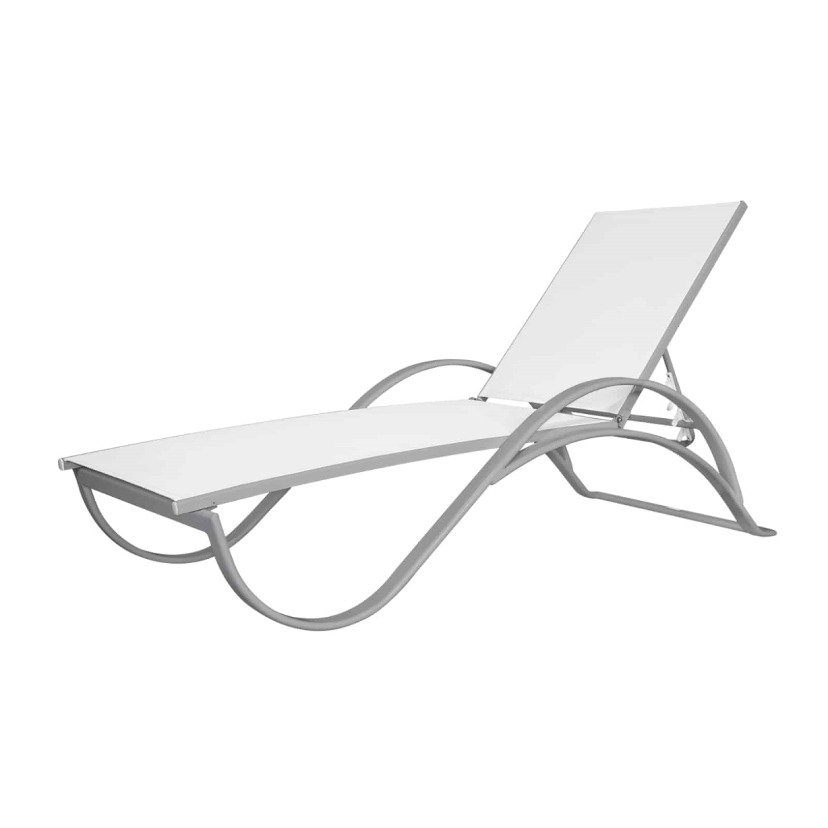 SF-3005-104-1 Sled Chaise with Arms, White